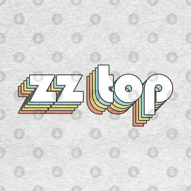 ZZ Top - Retro Rainbow Typography Faded Style by Paxnotods